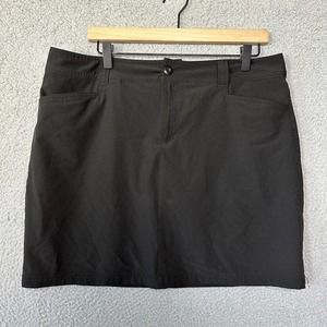 Eddie Bauer Golf Skirt Women 12 Black Stretch Pockets Casual Mini Skort Tennis
